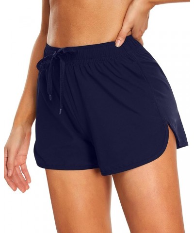 Women's Swim Shorts Sporty Boardshorts with Pockets Swim Bottom Unlined Dark Blue $13.74 Swimsuits