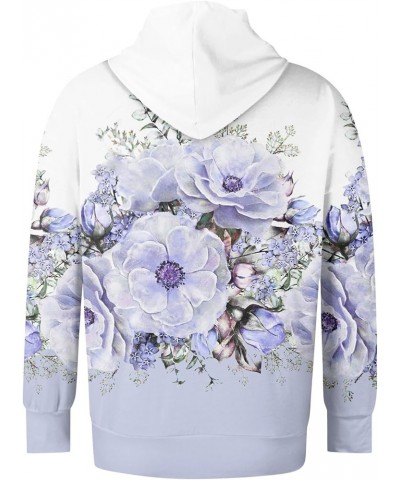 Women's Sweatshirt Plus Size Pullover Hoodie Flower Print Long Sleeve Hooded Sweatshirt Oversized, L-5XL Sky Blue $11.20 Hood...