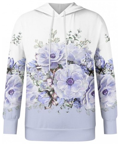 Women's Sweatshirt Plus Size Pullover Hoodie Flower Print Long Sleeve Hooded Sweatshirt Oversized, L-5XL Sky Blue $11.20 Hood...