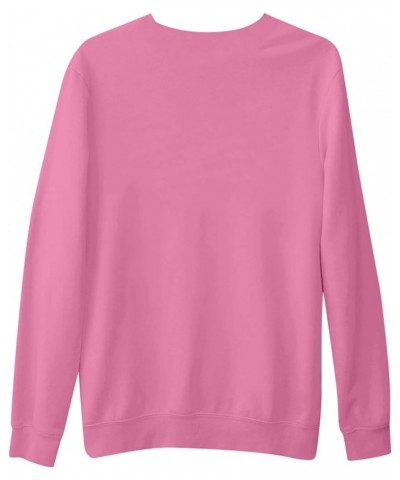 Valentine's Day Sweatshirt for Women Love Heart Printed Long Sleeve Shirts Casual Crewneck Warm Soft Fleece Pullover 2-pink-c...