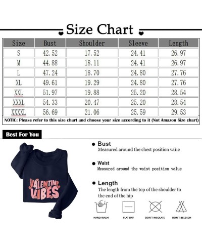 Valentine's Day Sweatshirt for Women Love Heart Printed Long Sleeve Shirts Casual Crewneck Warm Soft Fleece Pullover 2-pink-c...