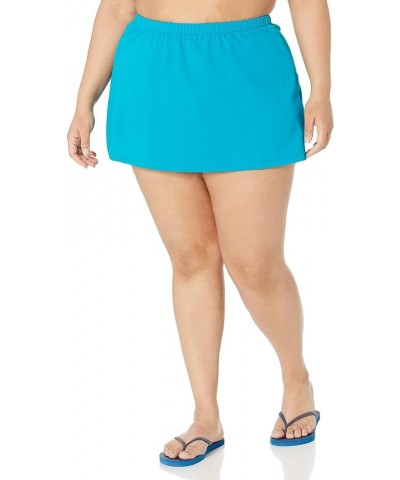 Women's Plus Size Mid Rise Skirted Bikini Swimsuit Bottom Emerald//Solids $14.53 Swimsuits