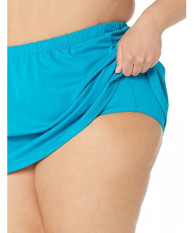 Women's Plus Size Mid Rise Skirted Bikini Swimsuit Bottom Emerald//Solids $14.53 Swimsuits