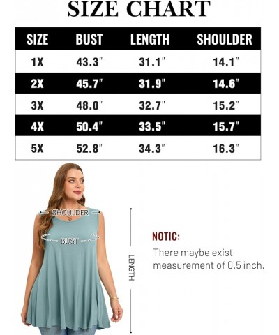 Sleeveless Tops for Women Summer Plus Size Tunic Tops Round Neck Casual Flowy Tank Tops Loose Fit Grayish Green $15.11 Tanks