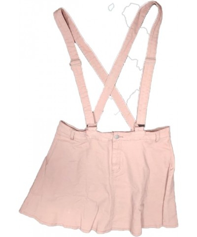 Plus Size Suspender Skirts for Women Adjustable Strap Braces Mini Denim Overalls Dress Pink $16.94 Overalls