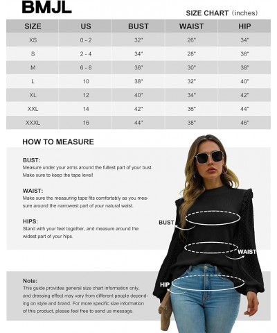 Womens Mock Neck Dressy Sweater Sheer Long Sleeve Ruffle Pullover Shirt Business Casual Knit Fall Tops Black $16.42 Sweaters