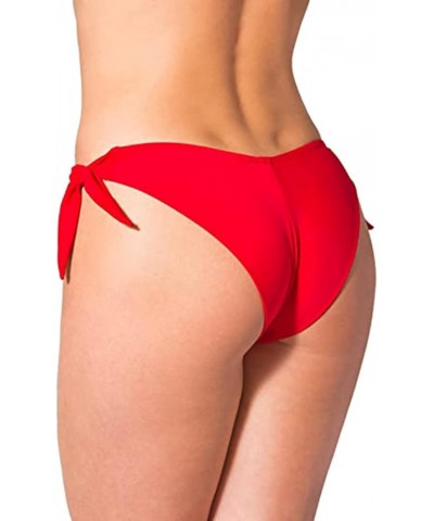 Women's Swimwear Bottoms Low Waist Cheeky Bikinis Thong Side Tie Brazilian Swimsuit Bottom Red $12.53 Swimsuits