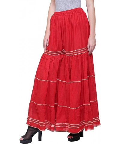 Women's Stylish and Fashionable Mid-Rise Garara/sharara Palazzo Pants with Elasticated Waist (Free Size) Red. $29.14 Pants