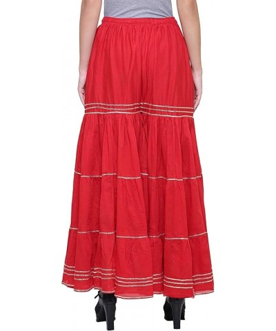 Women's Stylish and Fashionable Mid-Rise Garara/sharara Palazzo Pants with Elasticated Waist (Free Size) Red. $29.14 Pants