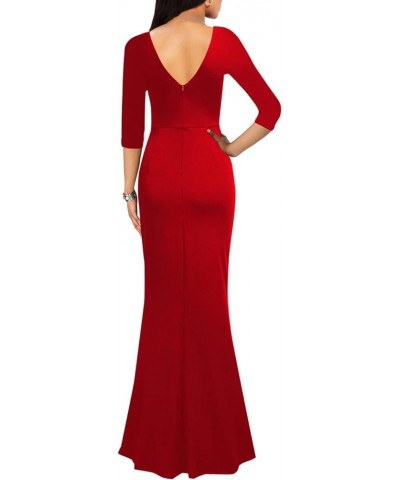 Formal Maxi Dresses for Women Sleeveless High Split Long Bodycon Party High Waist Dresses C Red $24.74 Dresses