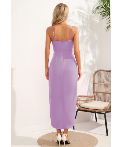 Women's Sexy V Neck Backless Maxi Dress Sleeveless Spaghetti Straps Cocktail Party Dresses 71729 Purple $11.05 Dresses