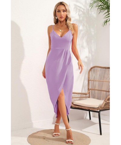 Women's Sexy V Neck Backless Maxi Dress Sleeveless Spaghetti Straps Cocktail Party Dresses 71729 Purple $11.05 Dresses