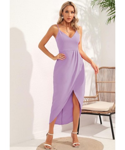 Women's Sexy V Neck Backless Maxi Dress Sleeveless Spaghetti Straps Cocktail Party Dresses 71729 Purple $11.05 Dresses