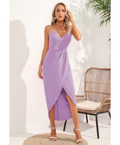 Women's Sexy V Neck Backless Maxi Dress Sleeveless Spaghetti Straps Cocktail Party Dresses 71729 Purple $11.05 Dresses