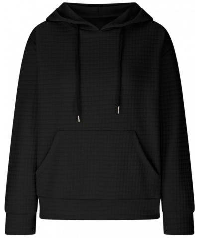 Hoodies for Women Solid Color Waffle Fashion Sweatshirts Fall Winter Hooded Pullover Tops 2023 Basic Casual Blouse Black $12....