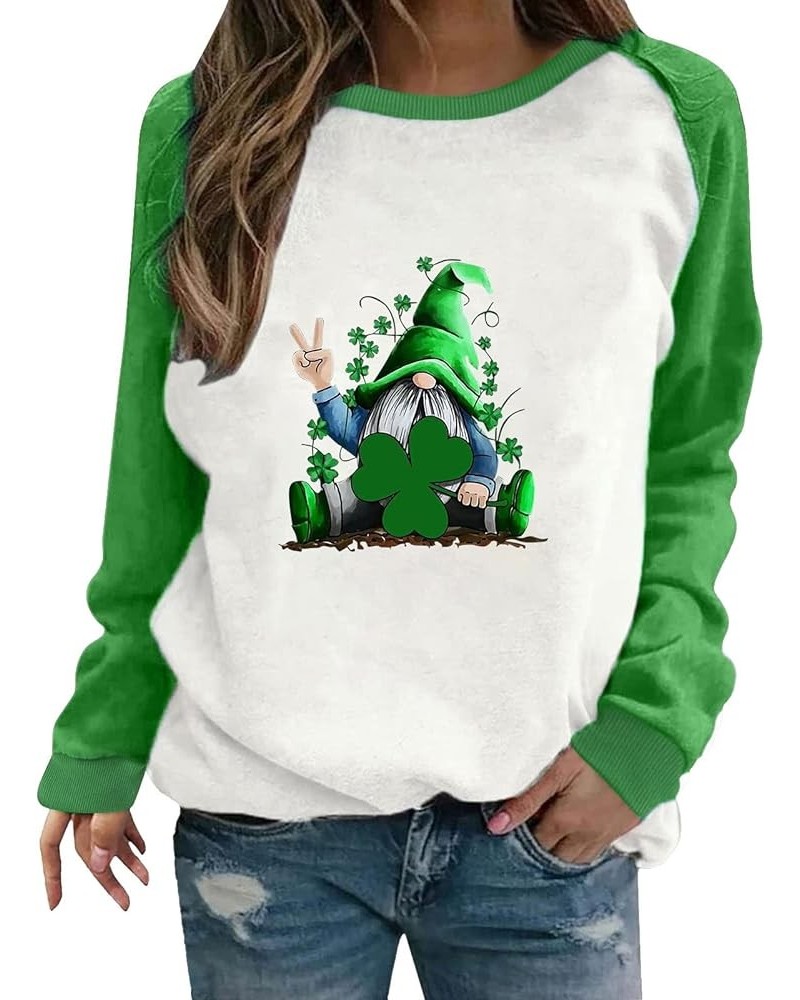 St Patricks Day Shirt Women Long Sleeve Pullover Tops Loose Fit Casual Tuncis Crewneck Sweatshirt Tees Blouses B-02-green $10...