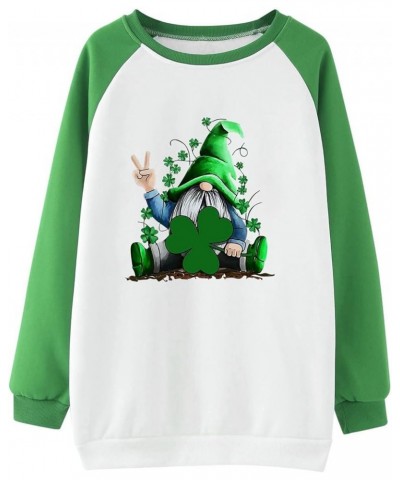 St Patricks Day Shirt Women Long Sleeve Pullover Tops Loose Fit Casual Tuncis Crewneck Sweatshirt Tees Blouses B-02-green $10...