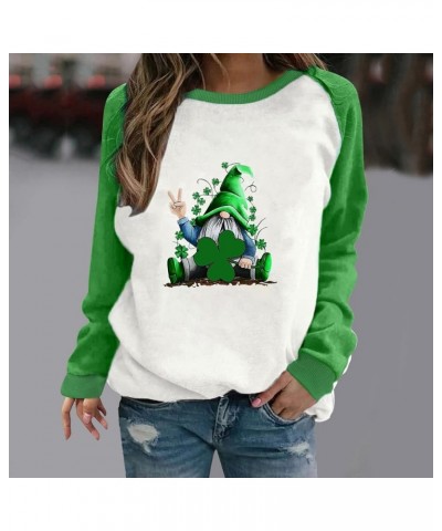 St Patricks Day Shirt Women Long Sleeve Pullover Tops Loose Fit Casual Tuncis Crewneck Sweatshirt Tees Blouses B-02-green $10...