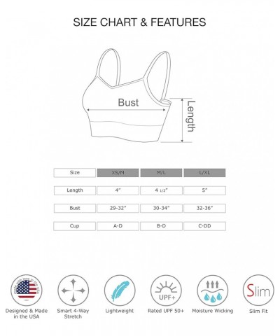 Soft Rib Low-Back Crop Bra Cami, UV Protective Fabric UPF 50+ (Made with Love in The USA) Baby Blue/Baby Pink Set $8.84 Tanks