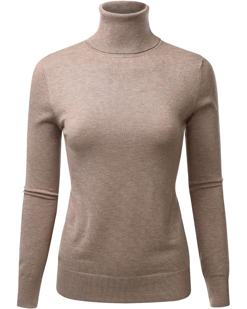 Women's Long Sleeve Pullover Turtleneck Slim Fit Stretch Knit Sweater (S-XXL) Lbt014_camel $15.04 Sweaters