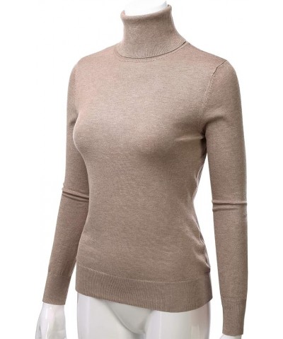 Women's Long Sleeve Pullover Turtleneck Slim Fit Stretch Knit Sweater (S-XXL) Lbt014_camel $15.04 Sweaters