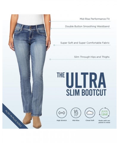 Women's Ultra Slim Bootcut Mid-Rise Insta Soft Juniors Jeans Logan $15.71 Jeans