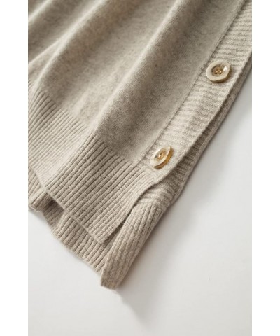 Women's V-Neck Simple Three-Button Design Solid Color Loose Casual All-Wool Knitted Vest Camel $30.67 Sweaters