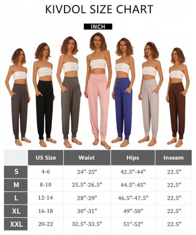 3 Pack Women's Cozy Yoga Joggers Pants Loose High Waisted Workout Sweatpants Comfy Lounge Pants with Pockets Black/Pink/Coffe...