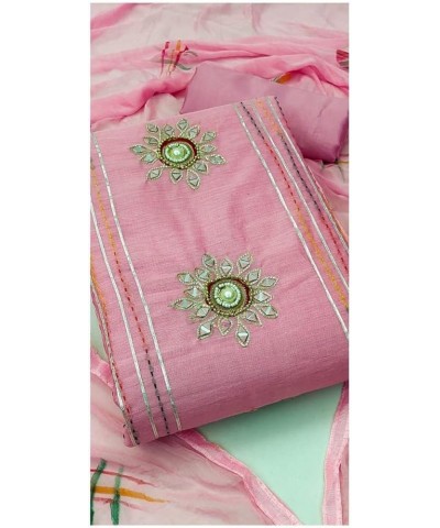 Indian Traditional Bandhani or Phulkari Mirror Work Salwar Suit for Women Pink207 $30.59 Suits