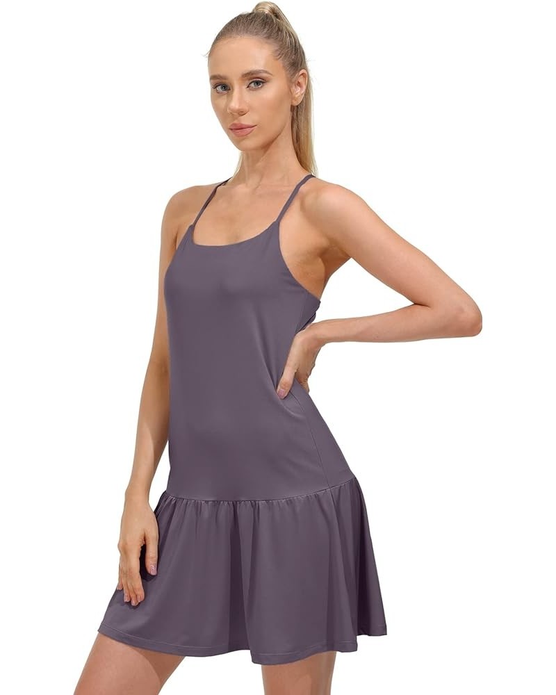 Women Tennis Dress with Built in Bra Shorts Workout Dress Exercise Dress Golf Athletic Dresses for Women Slip Dress Skirt Dar...