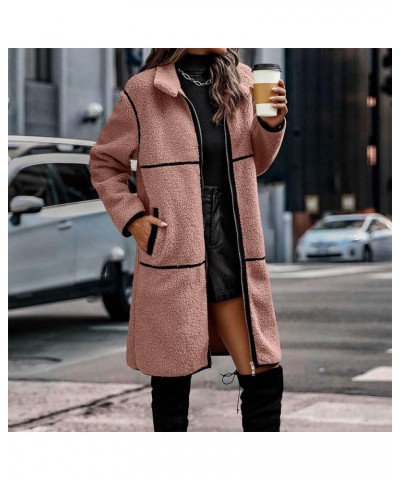 Faux Fur Coat For Women,2023 Winter Long Sleeve Fuzzy Fleece Teddy Jacket Warm Cozy Sherpa Hoodie Outwear E-pink $21.22 Coats