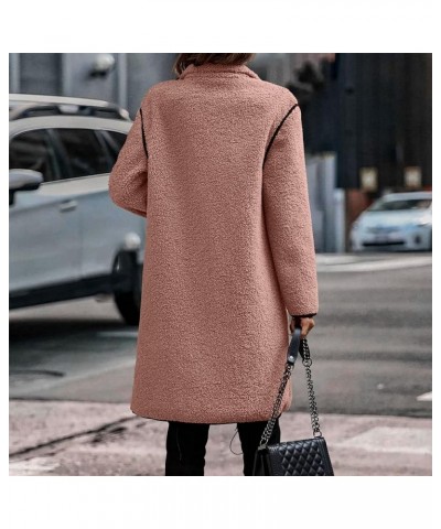 Faux Fur Coat For Women,2023 Winter Long Sleeve Fuzzy Fleece Teddy Jacket Warm Cozy Sherpa Hoodie Outwear E-pink $21.22 Coats