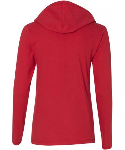 Women's Nebraska Shirts - Long Sleeve Hooded Tshirts Husker Power Football - Red $22.11 T-Shirts