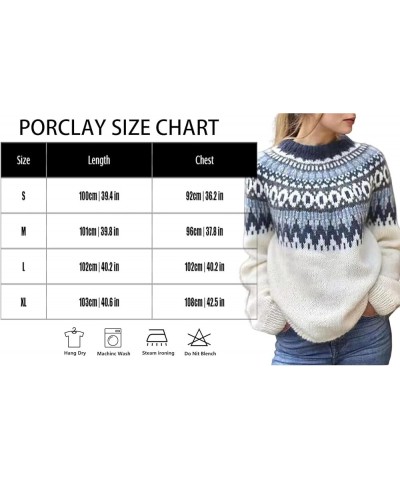 Fair Isle Sweater Women Fall Vintage Sweater Nordic Style Jumper Casual Loose Thick Needle Thick Jacquard Sweater Ethnic Prin...