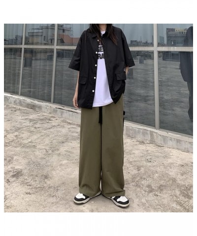 Women Joggers Goth Y2K Baggy Loose Pants Outdoor Cargo Pants Punk Streetwear K80 Army Green $14.75 Pants