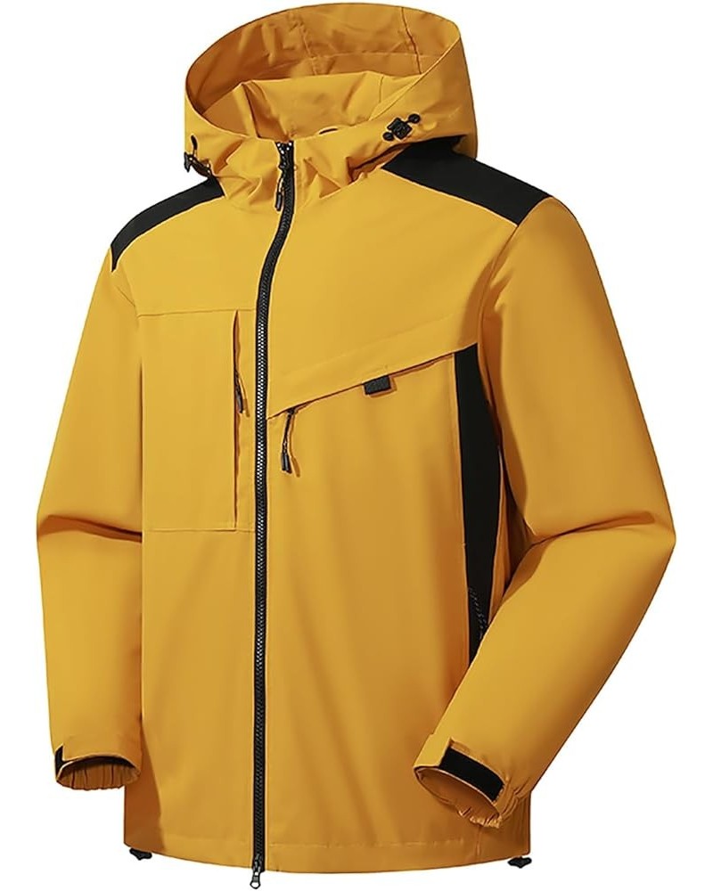 Plus Size Rain Jacket Womens Waterproof with Hood,Lightweight Outdoor Raincoat Packable Windbreaker Jacket Hiking 06☁☁yellow ...