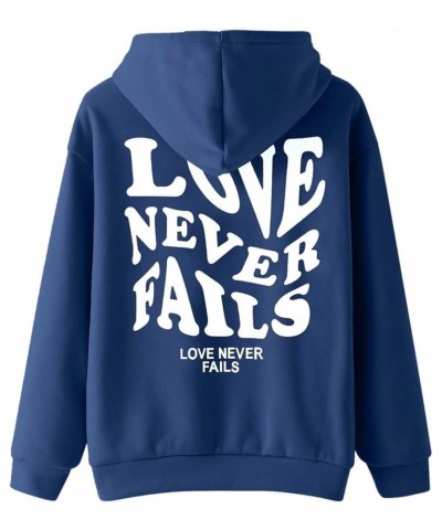 Jesus Loves You Hoodie Christian Faith Sweatshirt Jesus Faith Over Fear Hoodie Religious Sayings Pullover Sweater Blue-14 $9....