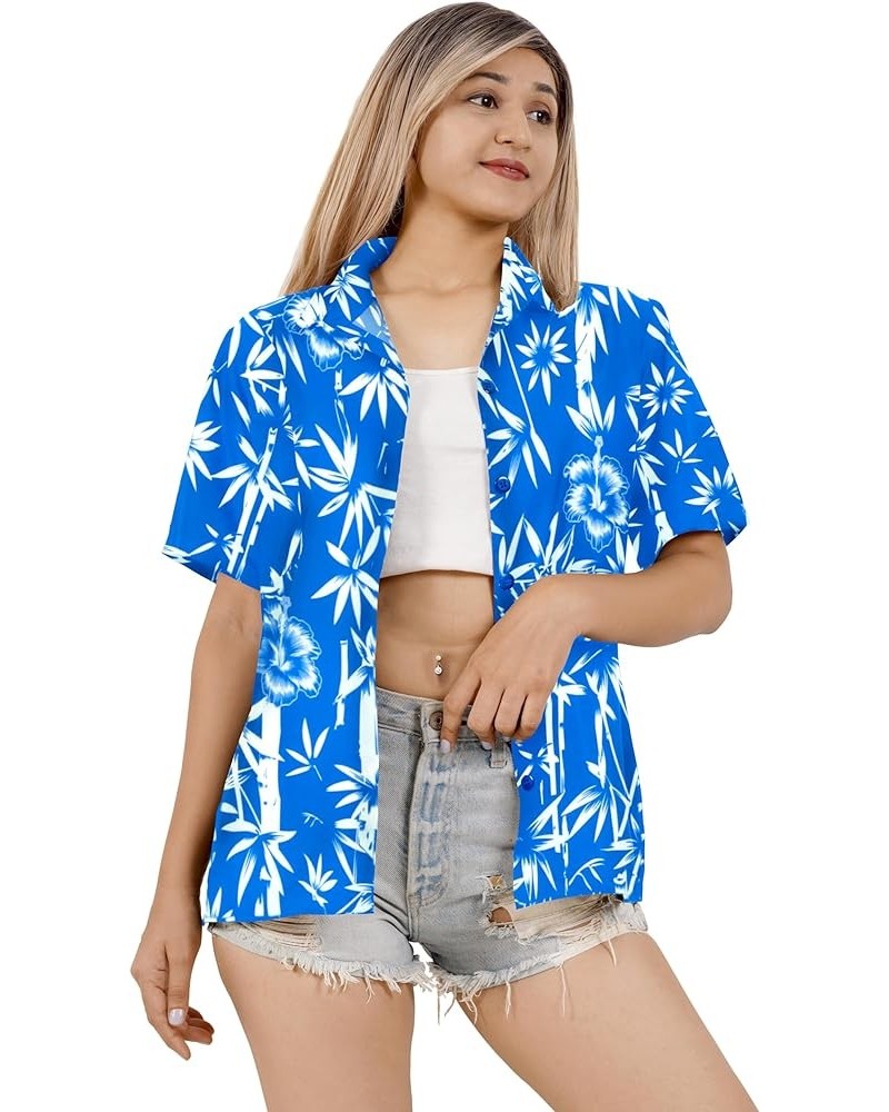 Button Down Shirt for Women Colorful Blouses Summer Short Sleeve Beach Party Vacation Hawaiian Shirt Tops for Women Leaves, B...