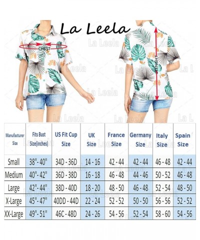 Button Down Shirt for Women Colorful Blouses Summer Short Sleeve Beach Party Vacation Hawaiian Shirt Tops for Women Leaves, B...