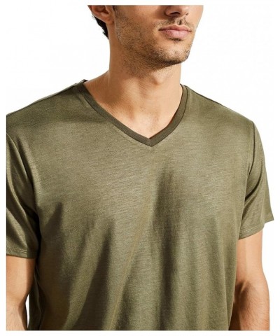 Men's Short Sleeve V-Neck Mason Yoke Tee Army Olive $19.80 T-Shirts