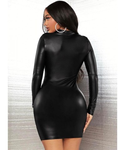 Plus Size/Regular Size PVC Mesh Checkered Peplum Cocktail Dress Drawstring Black $18.19 Dresses