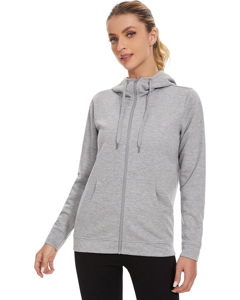 Women Full Zip-Up Hoodie Jacket Plus Size Avaliable(Plus Size S-6XL) Grey $13.86 Hoodies & Sweatshirts