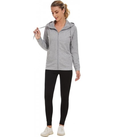 Women Full Zip-Up Hoodie Jacket Plus Size Avaliable(Plus Size S-6XL) Grey $13.86 Hoodies & Sweatshirts