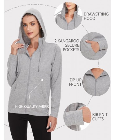 Women Full Zip-Up Hoodie Jacket Plus Size Avaliable(Plus Size S-6XL) Grey $13.86 Hoodies & Sweatshirts