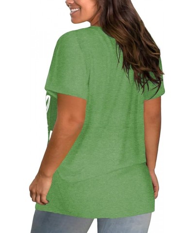 Plus-Size-St-Patricks-Day Shirt for Women Short Sleeve V Neck Tops Casual Summer Tunics Tee XL-4XL 31_spm $13.64 T-Shirts