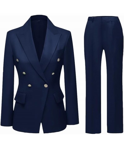 Double-Breasted Womens Pant Suit Womens Suits 2 Piece Set Womens Suits for Work Professional Navy $43.73 Suits