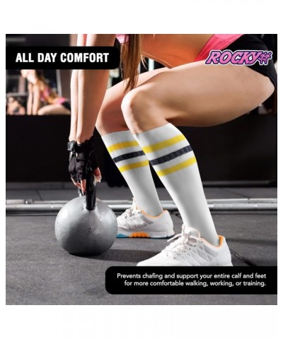 Women's Solid Tube Socks Over the Calf High 21" (6-Pair) Size 9-11 White $13.12 Activewear