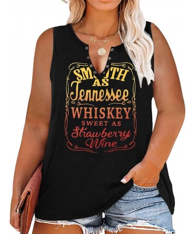 Plus Size Smooth As Tennessee Whiskey Shirt Women Ring Hole Sleeveless Sexy V-Neck Country Music Tank Top Tshirt A Black3 $7....