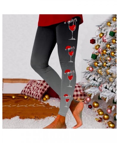 Women Christmas Tights Ultra Soft X-Mas Leggings High Waist Butt Lifting Graphic Skimpy Merry Christmas Yoga Gym Sexy Grey-b ...