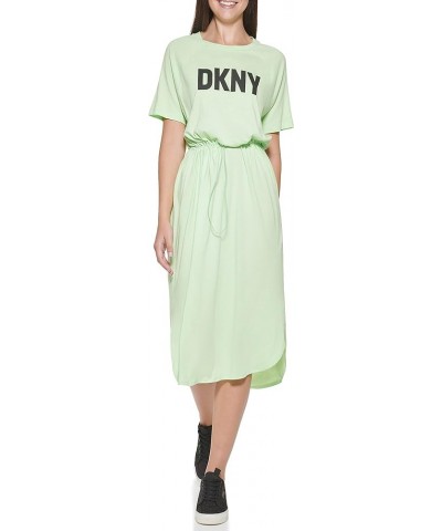 Women's S/S Logo Drawstring Waist Dress Lazer $29.74 Dresses